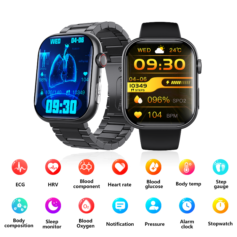 Best ECG Smart Watch of 2025 With Blood Pressure Monitor+Blood Glucose Monitoring