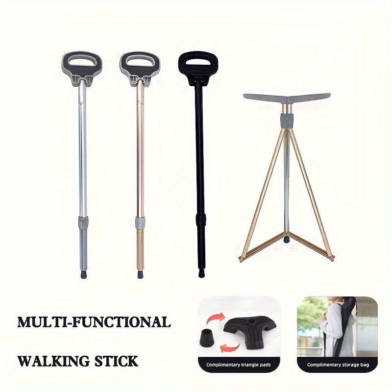 Portable Trekking Pole with Seat and Lock