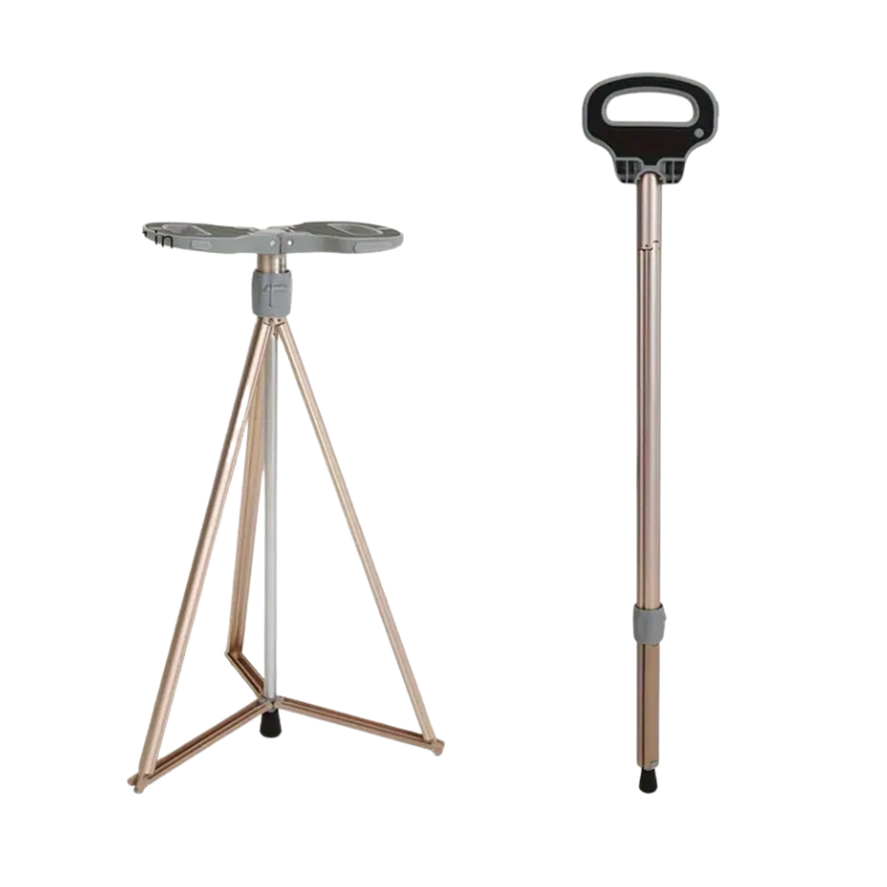 Portable Trekking Pole with Seat and Lock